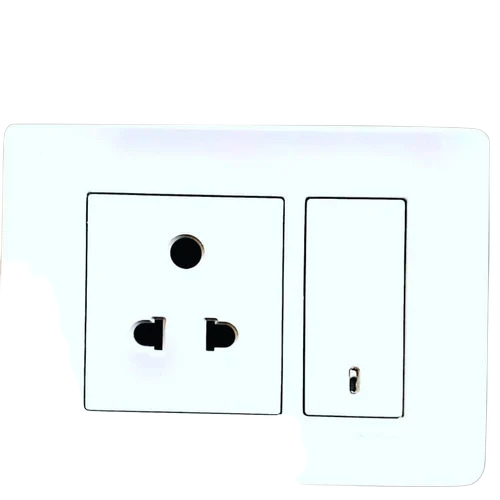 One Way Electrical Modular Switch - Color: White