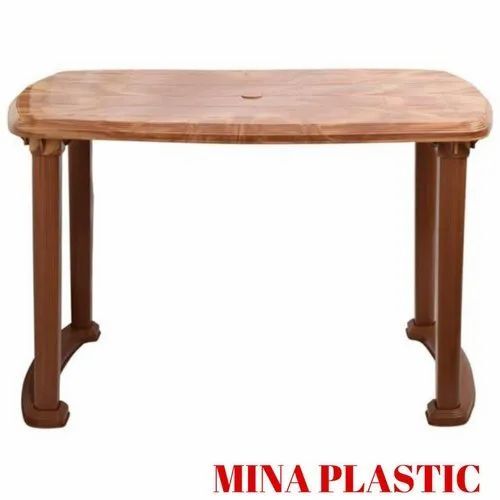 Plastic Rectangle Center Table - Color: Brown