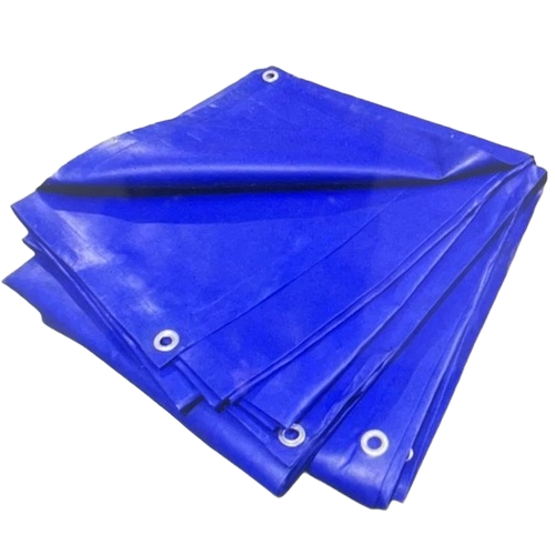 Pvc Coated Blue Tarpaulin - PVC, 430 GSM, Glossy Finish | Customized Design, Plain Texture, Industrial, Agricultural Use