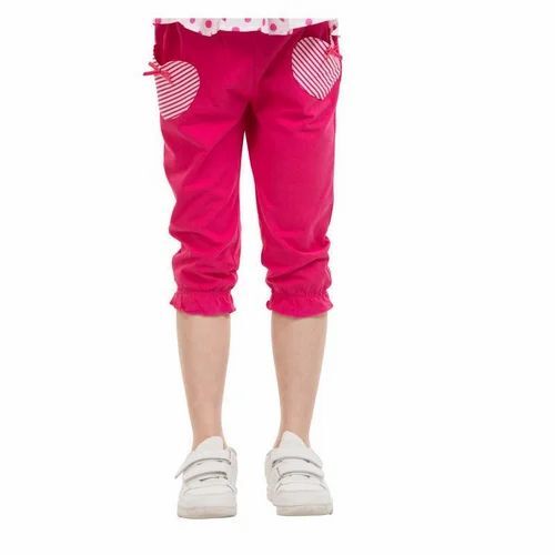 Stretchable Lycra Cotton Girls Fancy Capri