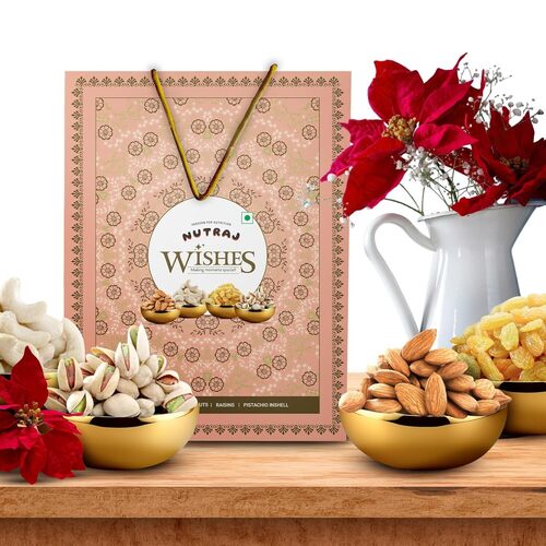 Nutraj Wishes (4 X 125 g) 500 g Slider With Bag Gift Box (10 Pcs) GB-151
