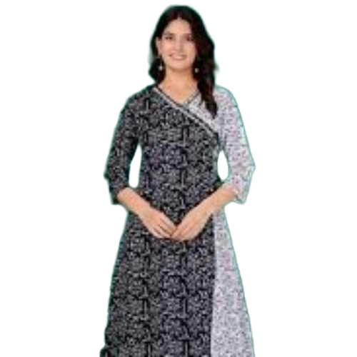 Women Kurti - Multi Color Long Sleeve, Wrinkle Free | Printed, Casual, Daily Wear, Formal