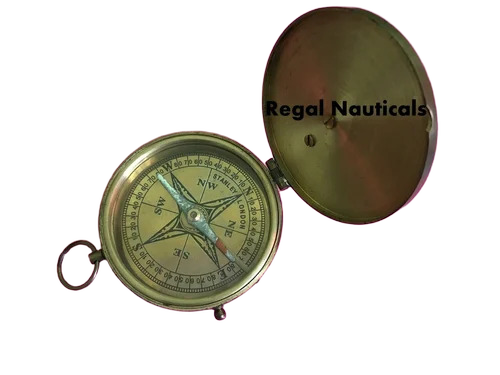 Vintage Antique Solid Brass Polished Pocket Nautical Compasses - Features: Magnetic Needle