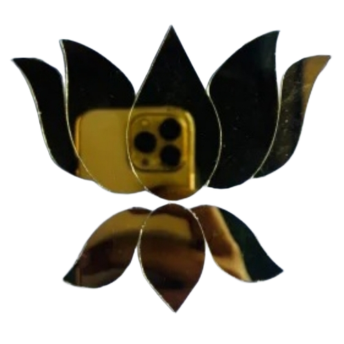 Fancy Lotus Shape Golden Mirror
