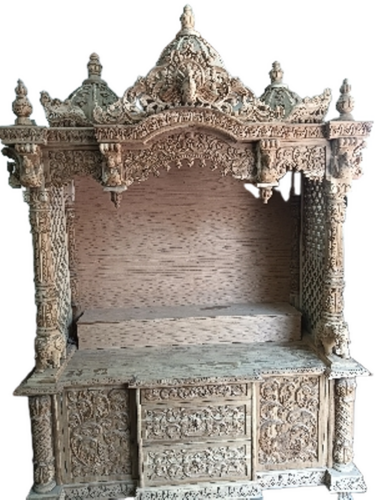 Carved Wooden Mandir - Design Type: Tample