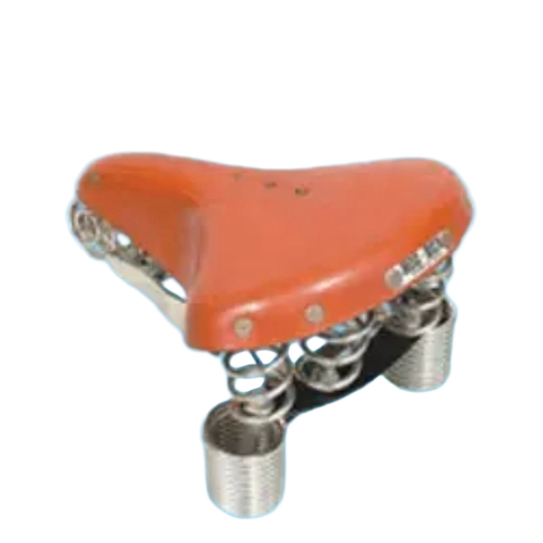 Orange Leather Bicycle Saddle