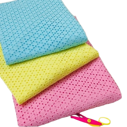 Cotton Embroidery Fabric - 100% Cotton Lightweight Plain, Soft Embroidered Breathable Design