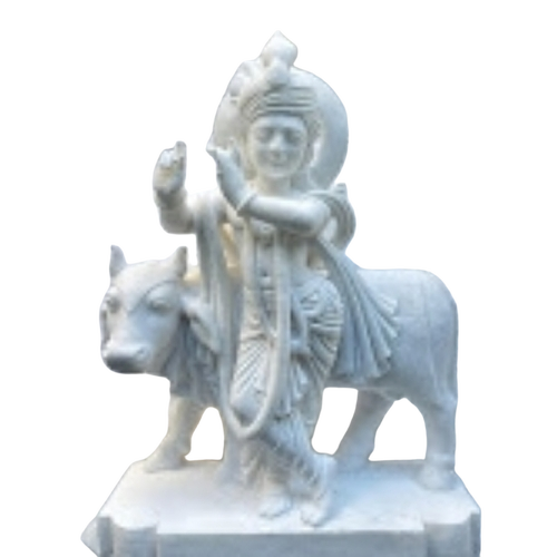 सफेद पत्थर की कृष्ण मूर्ति