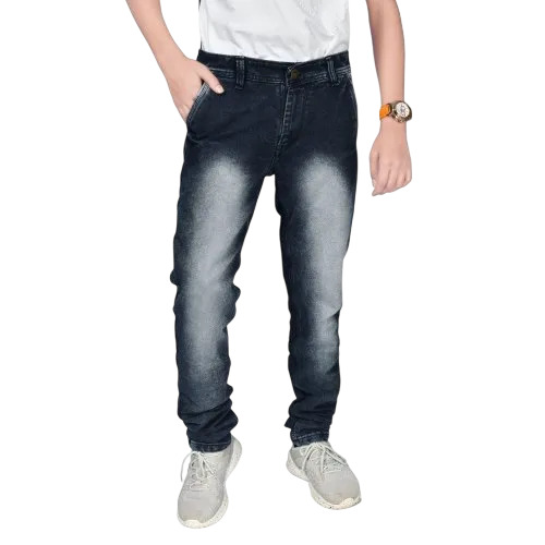Men Black Faded Denim Jeans - Feature: Washable