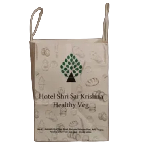 150gsm Printed Paper Carry Bag - Kraft Paper, White, Lightweight Design | Biodegradable, Antistatic, Microwaveable, Recyclable
