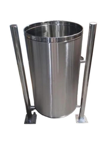 Poll Mounted Stainless Steel Dustbin - Application: Waste Collection