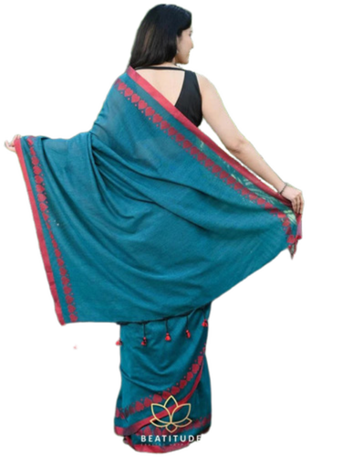 Festive Wear Cotton Handloom Saree - Color: Multicolor