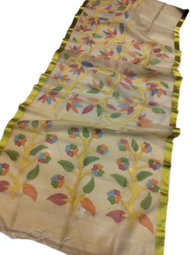 Party Wear Muslin Silk Saree - Color: Multicolor