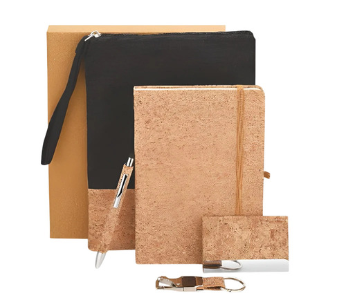 5 Pieces Cork Corporate Gift Set - Color: Brown