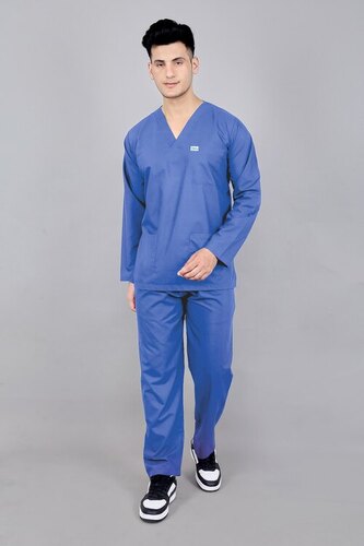 200 Gsm Blue Full Sleeve Scrub Suits