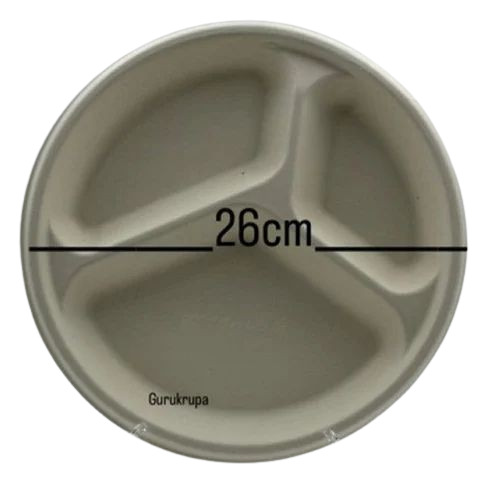 26Cm Bagasse Round Disposable Plate - Application: Event And Party Supplies