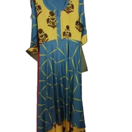 Ladies Long Fancy Kurti - Cotton Blend Multi Color L/M/Plus Size | Anti Wrinkle Breathable Quick Dry Washable