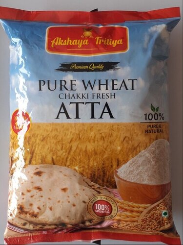 Akshay Tritiya Chakki Atta 5kg - Wheat, 5 kg, White | A Grade, Packet, For Cooking, FSSAI Certified