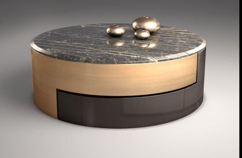 Brown Color Round Iron Coffee Table