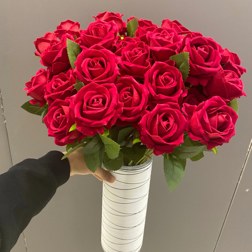 Velvet Artificial Rose Bouquet