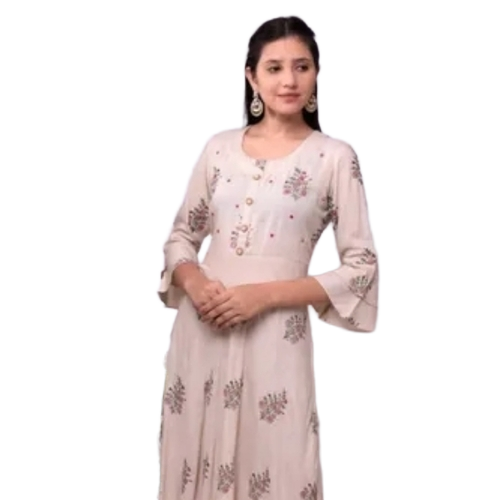 Long Kurti For Women - Printed Various Colors, 3-4th Sleeve | Quick Dry, Wrinkle Free, Casual Ethnic Design