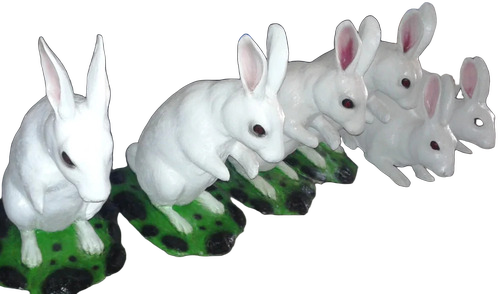 18 Inch Frp Rabbit Statue - Color: Custom
