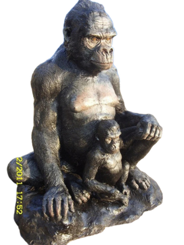 Frp Gorilla With Baby Statue - Color: Custom