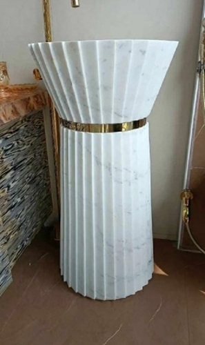 White Stone Pedestal Wash Basin