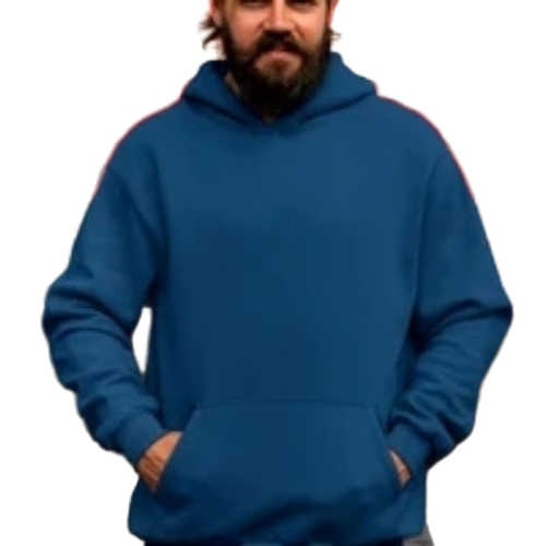 Men Full Sleeve Solid Hooded Sweatshirt