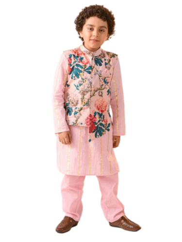 Boys Baby Pink Cotton Kurta Pyjama - Age Group: 4 To 8 Years