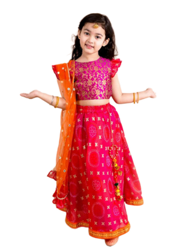 Girls Magenta Festive Wear Lehenga - Age Group: 2 To 12 Years