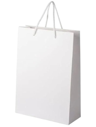 2 Kg White Plain Paper Shopping Bag - Feature: Biodegradable