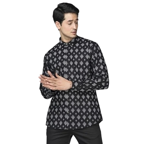 Casual Black Shirt - Feature: Washable