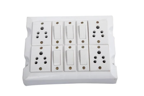 10 Way Gang Box - Color: White