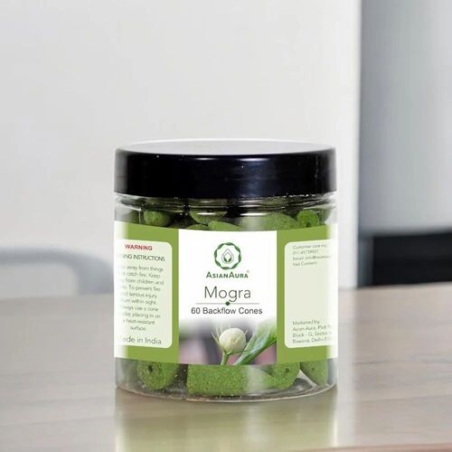 Mogra Backflow Incense Cone - Color: Green