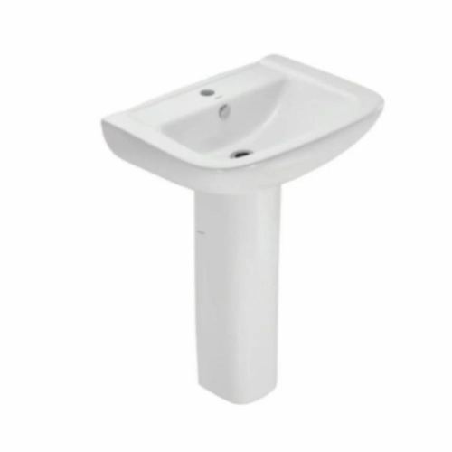 White Ceramic Pedestal Wash Basin - Feature: Good Quality