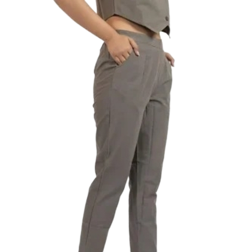 Ladies Gray Cotton Pants