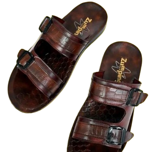 Leather Brown Slippers 