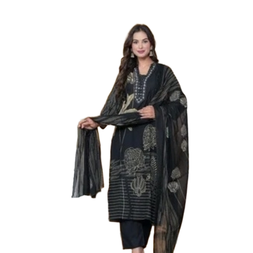 Ladies Angrakha Kurti Pant Dupatta Set - Cotton, All Sizes, Vibrant Colors | Breathable, Quick Dry, Skin Friendly, Washable