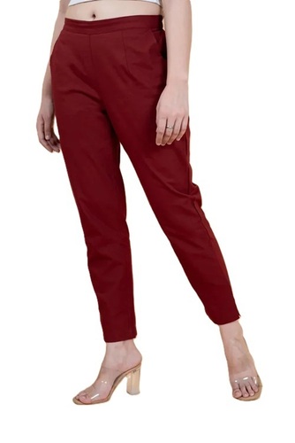 Ladies Red Cotton Pant