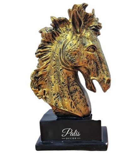 Polyresin Horse Face On Base
