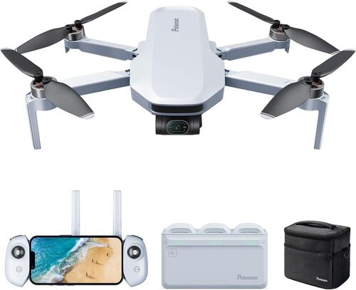 Potensic ATOM 3-Axis Gimbal GPS Drone Fly More Combo Bundle with 1 Extra Set of Propellers 4K Camera Quadcopter