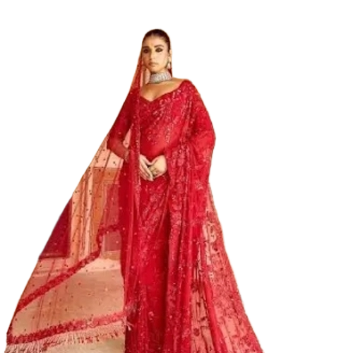 Embroidered Georgette Net Saree