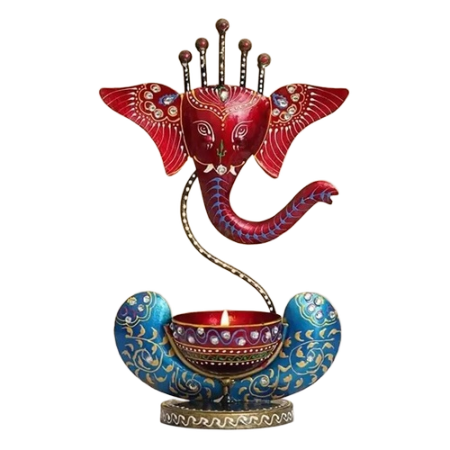 Metal Ganesha Tealight Candle Holder