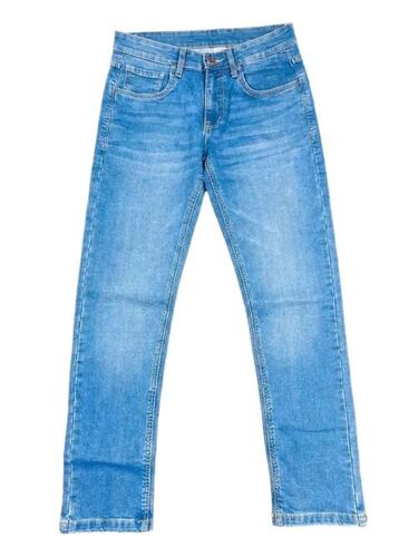 Smooth Texture Blue Denim Jeans - Color: Denimjeans