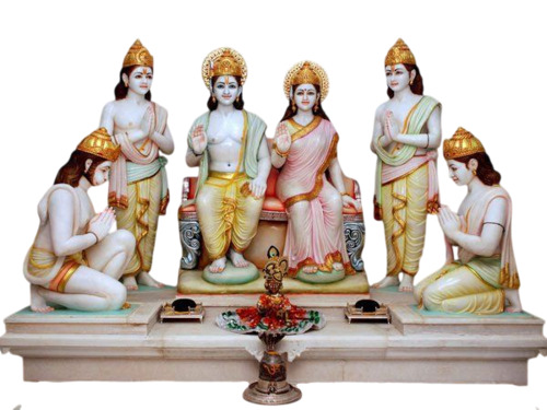 सफेद संगमरमर राम दरबार की प्रतिमा