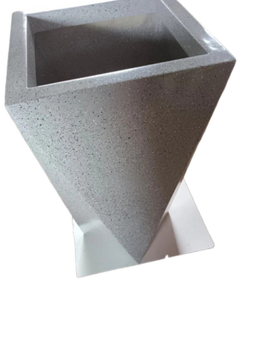 15 Inch Fiberglass Decorative Planter - Color: Grey