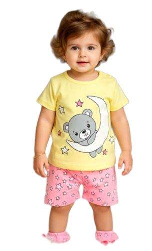 Baby Boy Printed T-Shirt And Short - Color: Yellow