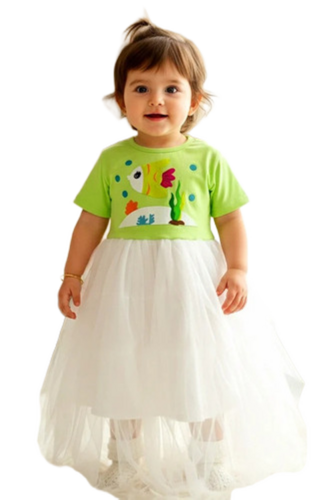 Cotton Baby Girl Party Wear Frock - Color: Customer Choice