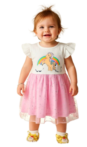 Pink Baby Party Wear Frock - Color: Customer Choice
